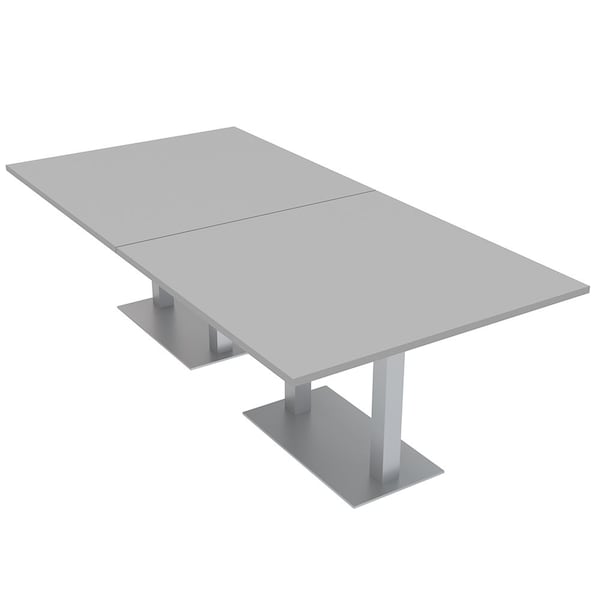 45 in W, 96 in L, 29 in H, Engineered Wood Top, Grey